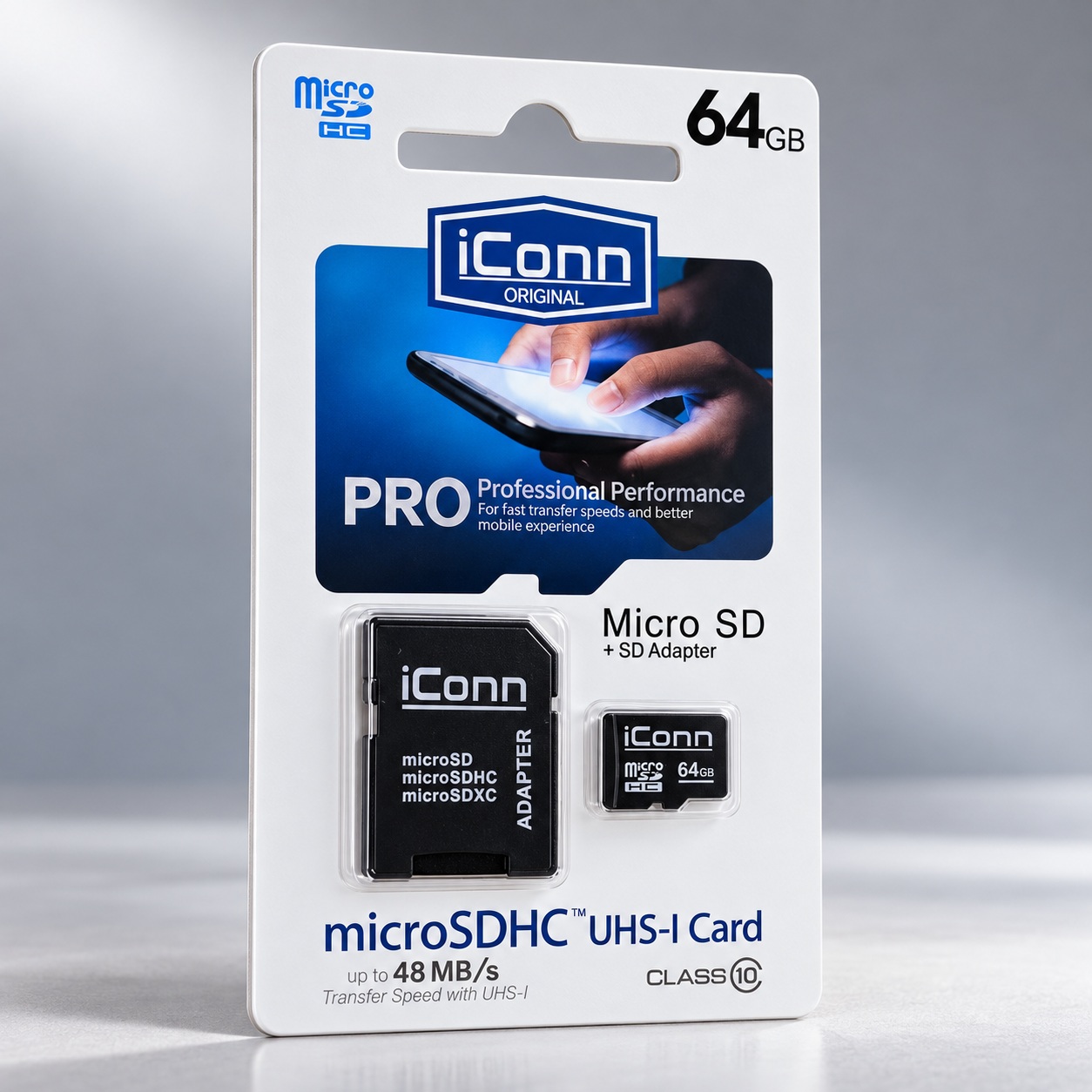 Kartë Memorie iConn microSDHC 64 GB UHS-I Class 10 me Adapter SD – foto 5