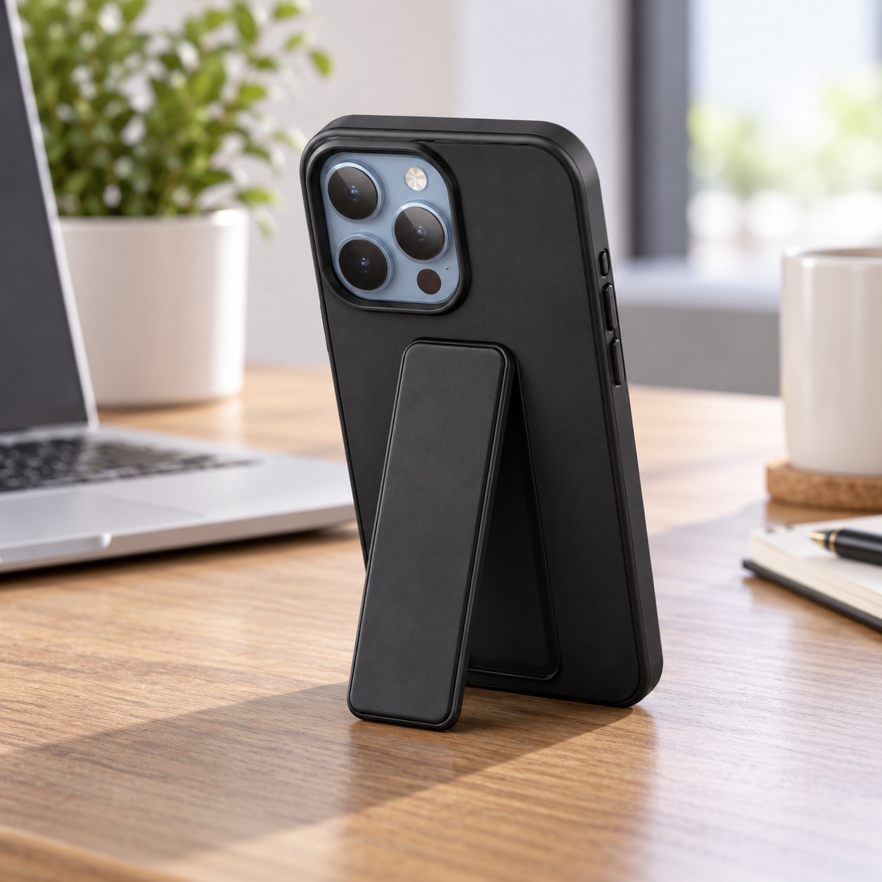 Mbrojtëse për iPhone 15 Pro Max me Mbajtëse të Integruar – E Zezë – foto 2