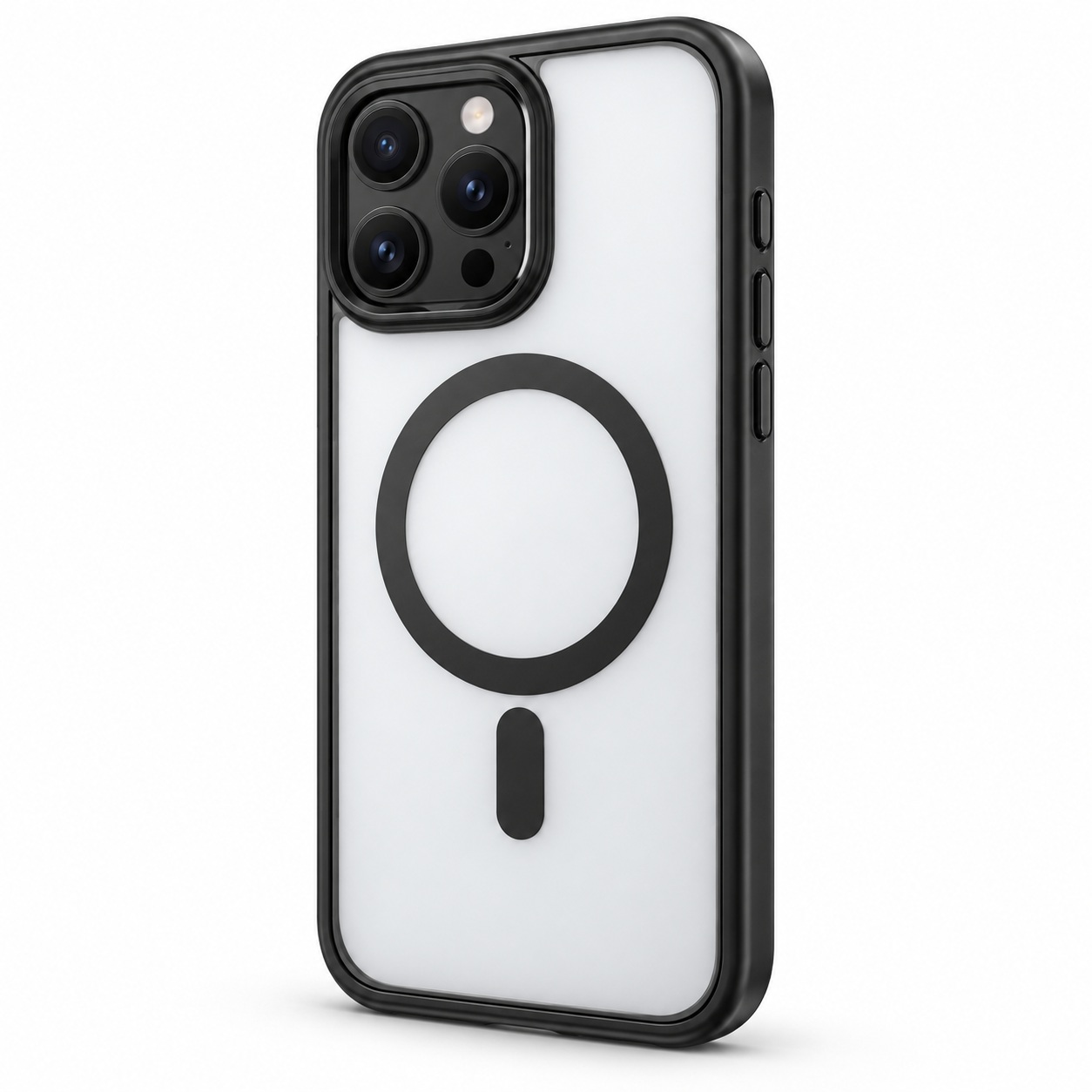 Mbrojtëse MagSafe për iPhone 16 Pro Max – Transparente me Kornizë të Zezë – foto 1