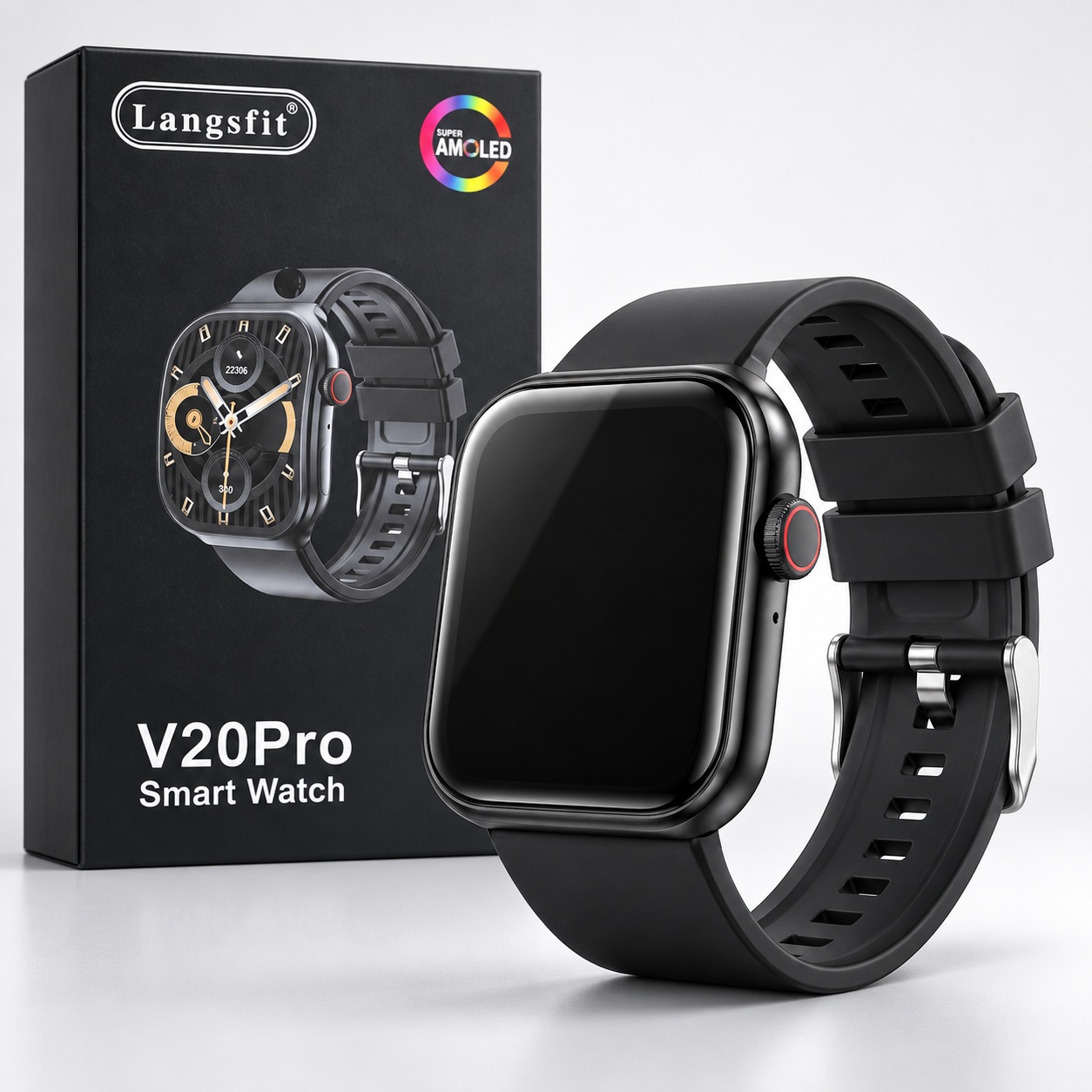 Orë Inteligjente Langsfit V20 Pro me Ekran AMOLED – E Zezë – foto 5